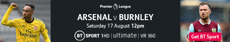 Abonnez-vous maintenant pour regarder Arsenal v Burnley sur BT Sport